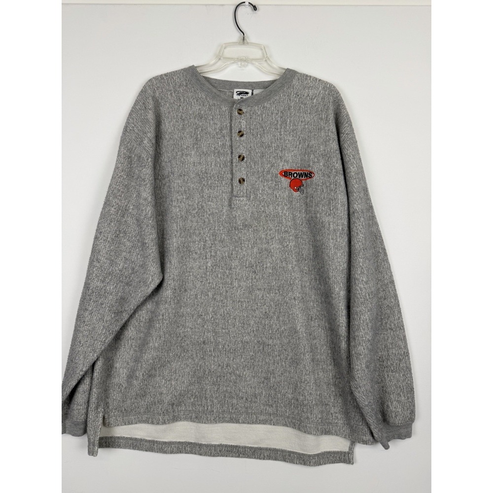 Vintage The Edge  Men's Cleveland Browns gray long sleeve Sweater size XL‎